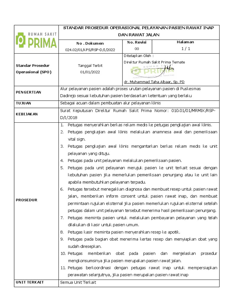 KPS 9b. SPO Pasien Ranap-Rajal | PDF | Sains & Matematika