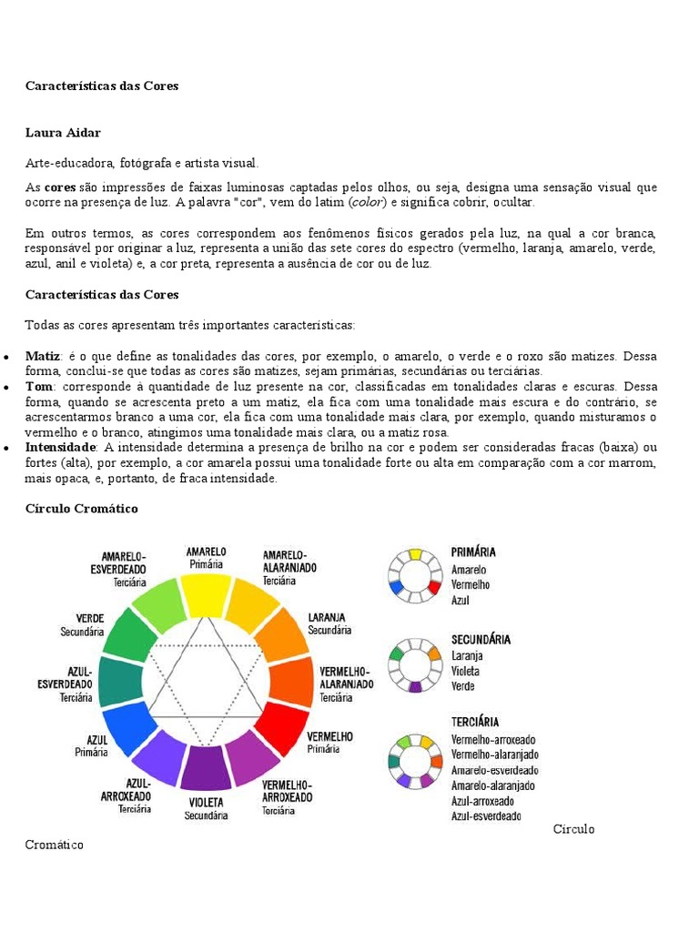 Classificação das Cores | PDF | Cor | Vermelho