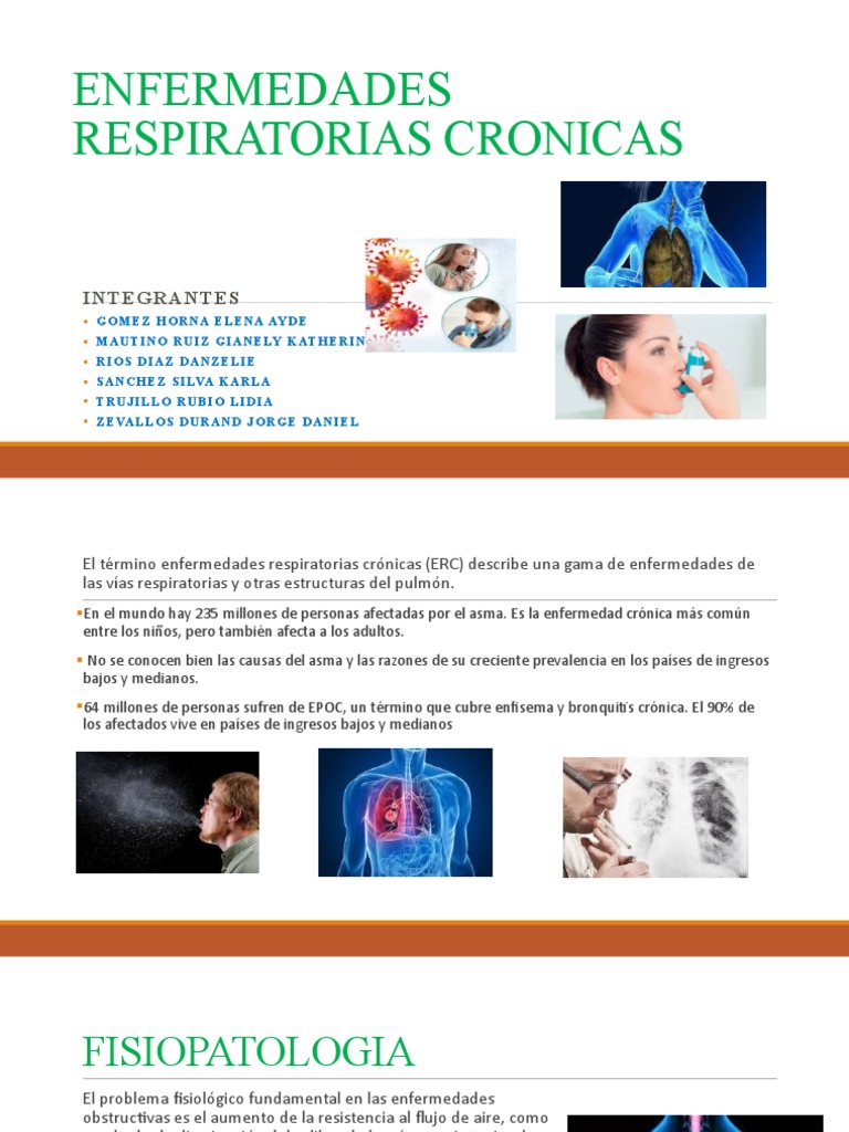 Enfermedades Respiratorias Cronicas: Integrantes | PDF | Bronquitis | Tos