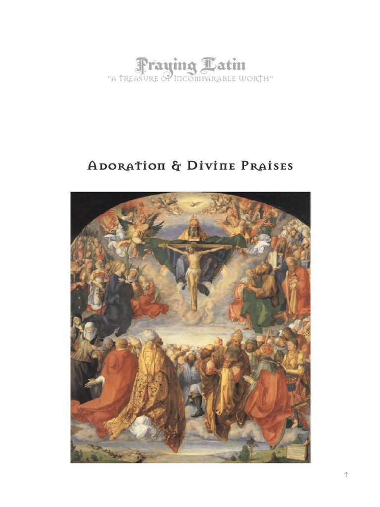 Adoration And Divine Praises Latin Prayers Prayers In Latin Praying Latin Pdf Catholic