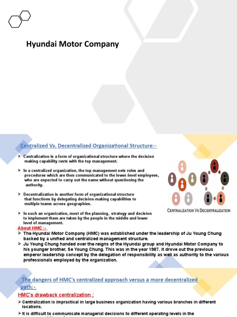 Hyundai Motor Company | PDF | Decentralization | Organizational Structure