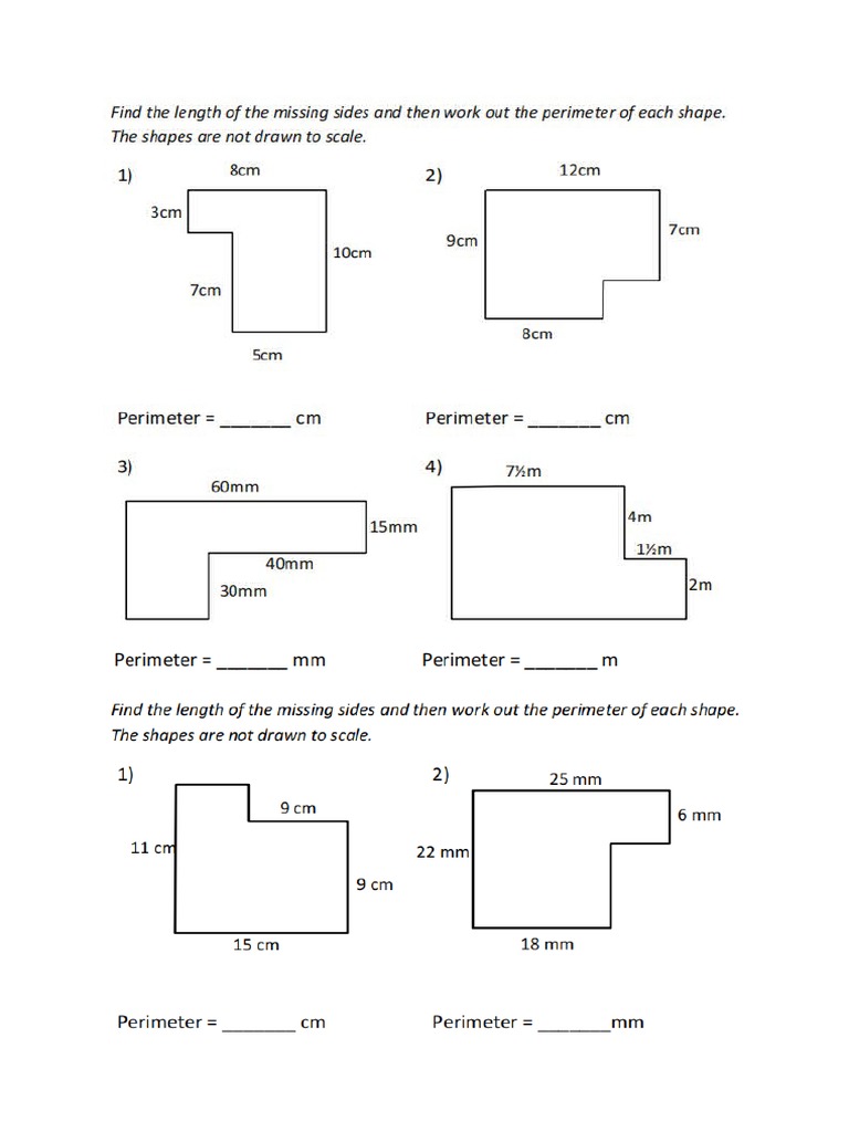 Perimeter of Irregular Shapes | PDF