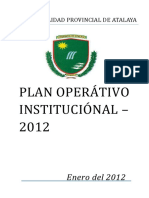 Plan Operátivo Instituciónal - 2012: Enero Del 2012