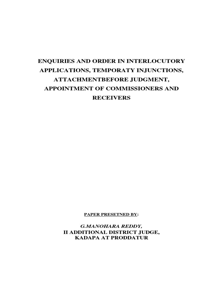 Interlocutory Applications and Injunctions | PDF | Lawsuit | Injunction
