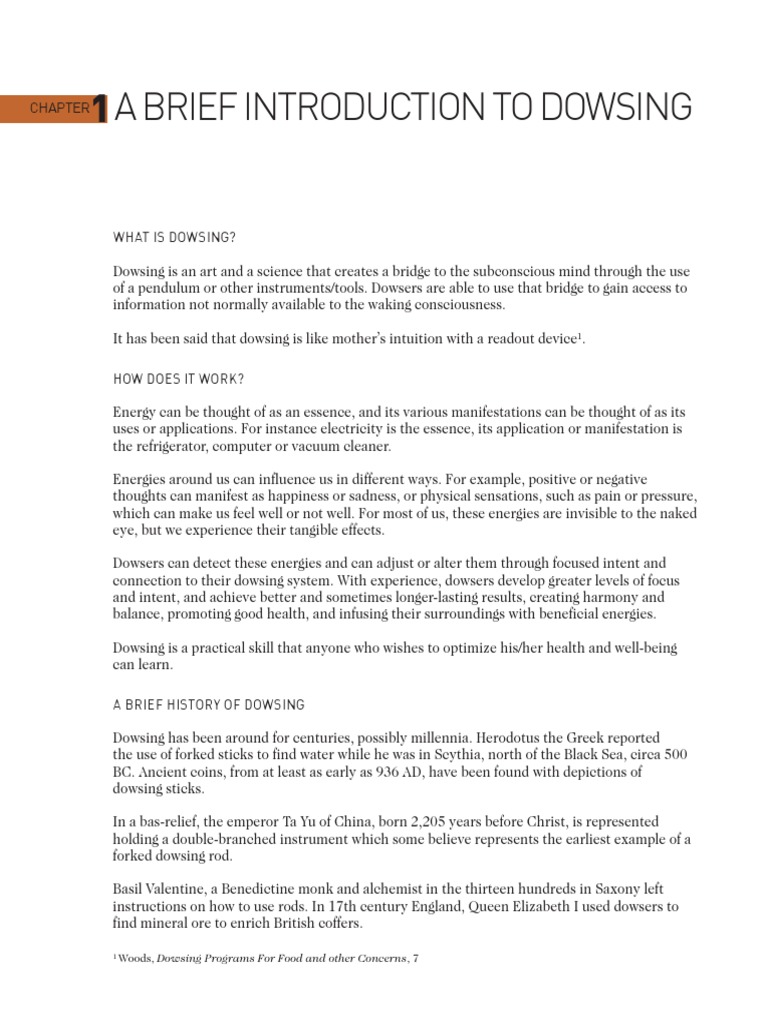 Beginners Dowsing Chapter 1 Pdf Dowsing Pendulum