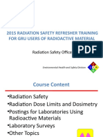 2015 Radiation Safety Refresher Training For Gru Users of Radioactive Material