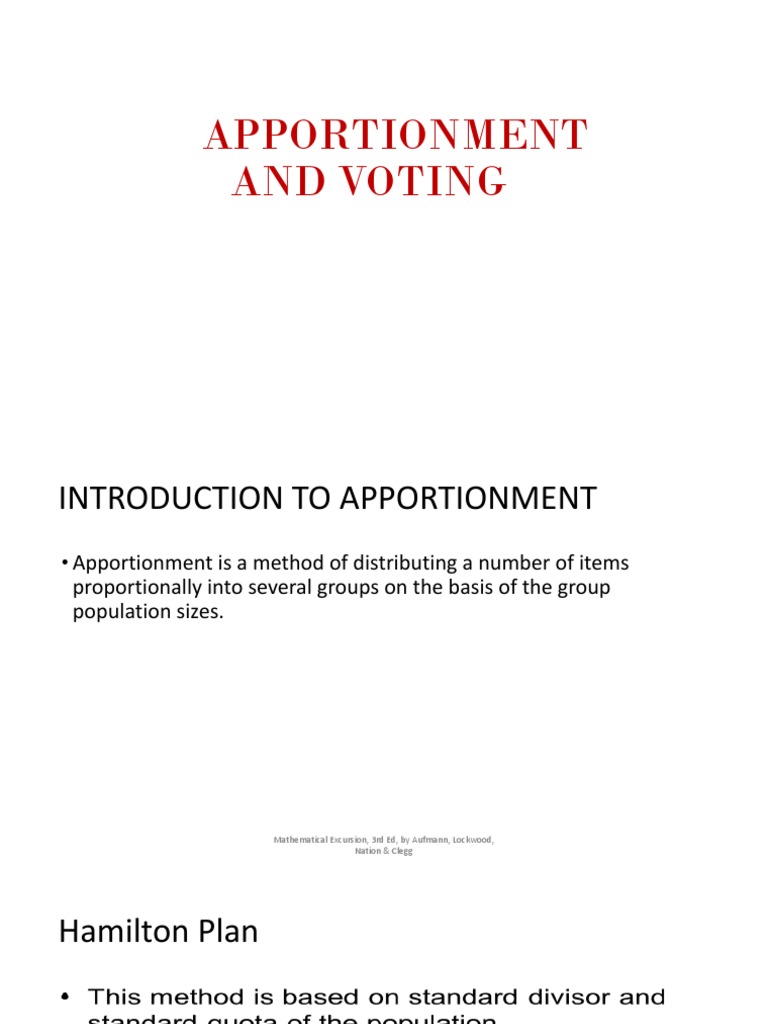 Apportionment Methods in Voting | PDF | Voting | Evaluation Methods
