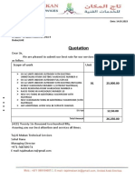 Quotation: Scope of Work Unit Rate Amount