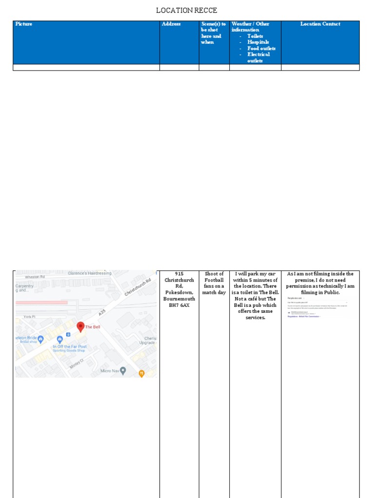 Location Scouting for Filming | PDF