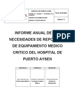 Informe Anual de Las Necesidades de Reposicion de Equipamiento Medico Critico Del Hospital de Puerto Aysen