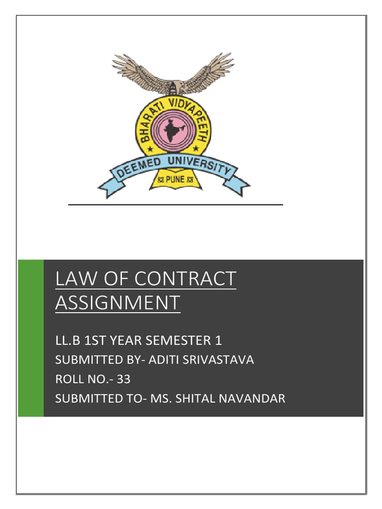 Contract Law Assignment Overview | PDF | Offer And Acceptance ...