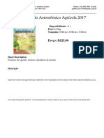 Calendário Astronômico Agrícola 2017: Preço: R$25,00
