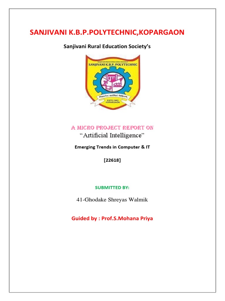 Artificial Intelligence Microproject | PDF | Artificial Intelligence ...