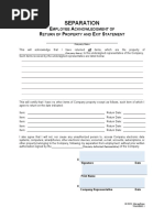 Company Assets Return Acknowledgment Form | PDF