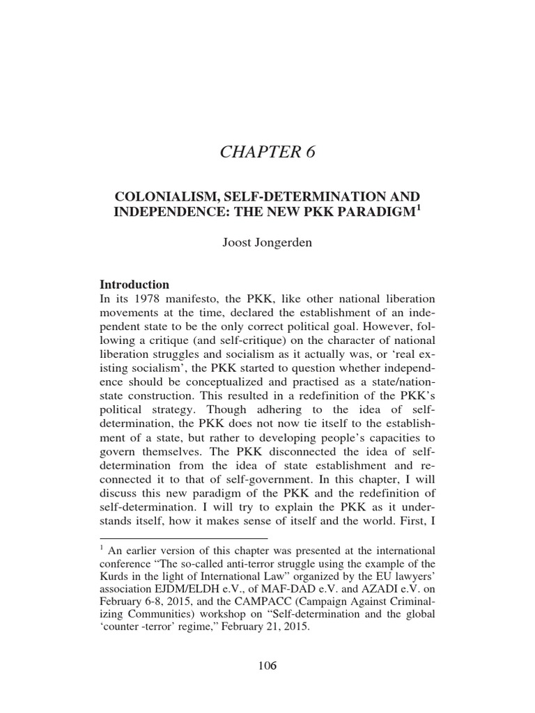 Colonialism Self Determination and Indep PDF Kurdistan Workers