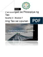 Pambungad Sa Pilosopiya NG Tao Ang Tao Sa Lipunan: Quarter 2 - Module 7