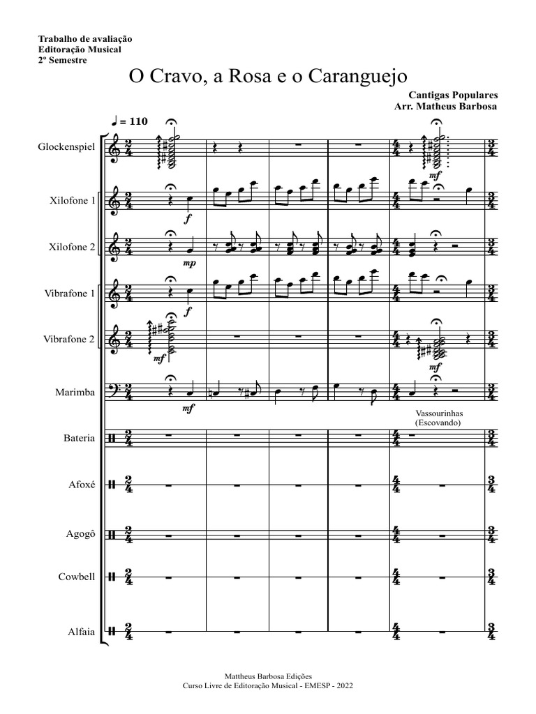 Cantigas Populares: Arranjos Musicais | PDF | Instrumentos de percussão ...