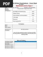 Mathematics MAA SL Mock P1 2023