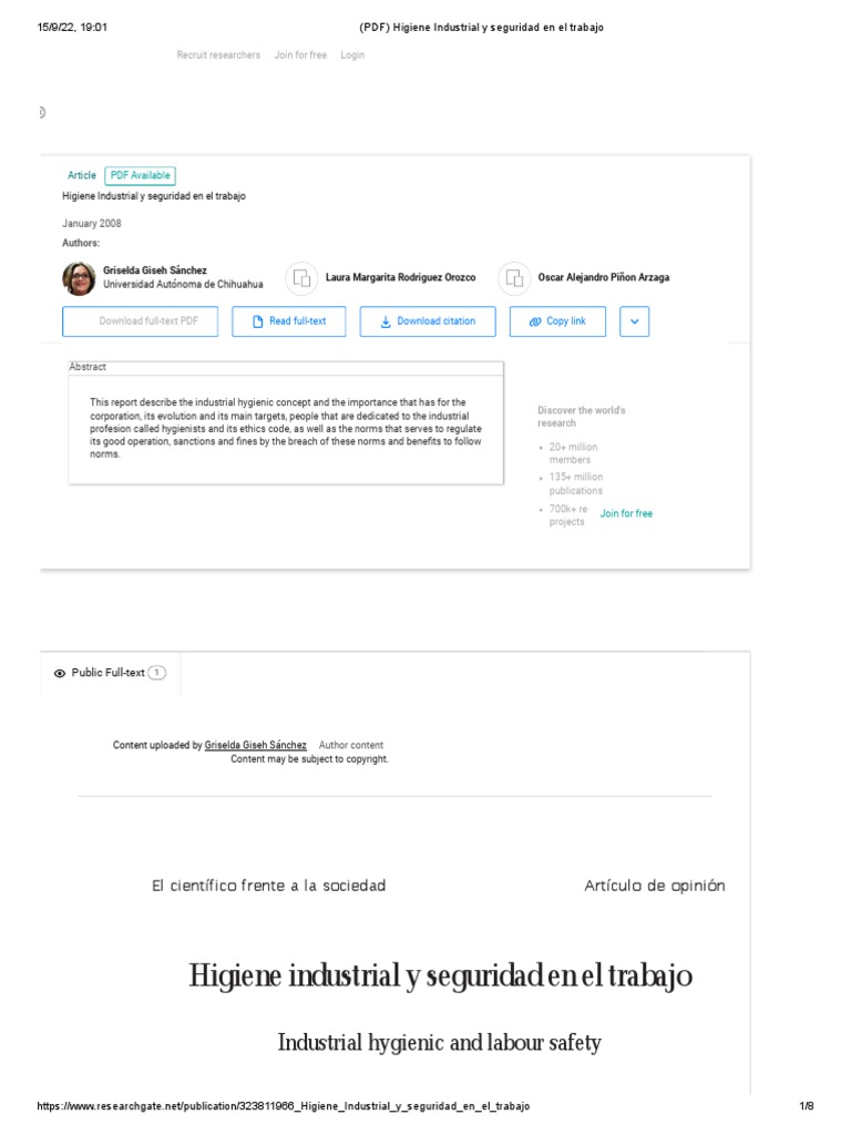 (PDF) Higiene Industrial y Seguridad en El Trabajo | PDF | Seguridad y ...