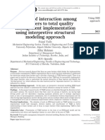 Analysis of Interaction Among The Barriers To Total Quality Management Implementation Using Interpretive Structural Modeling Approach