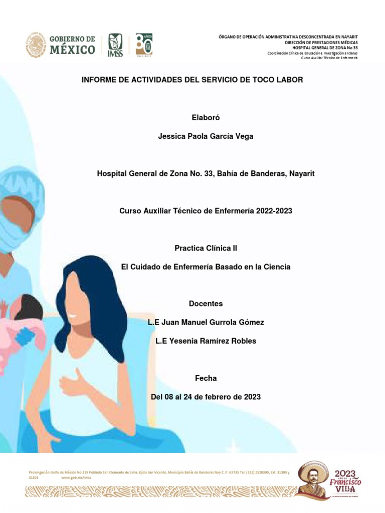 Actividades en Toco Labor IMSS 2023 | PDF | Parto | Hospital