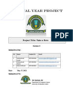 Final Year Project: Project Title: Take A Note