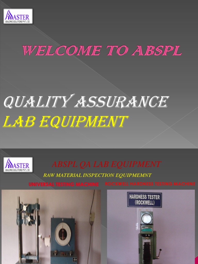 Quality Assurance Lab Equipment List | PDF | Tools | Measuring Instrument