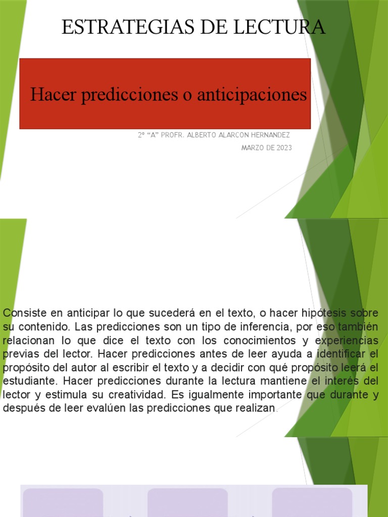 Estrategias de Predicción en Lectura | PDF | Artes del Lenguaje y ...
