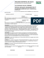 Acta de Cesion de Uso de Terreno Acceso Vehicular