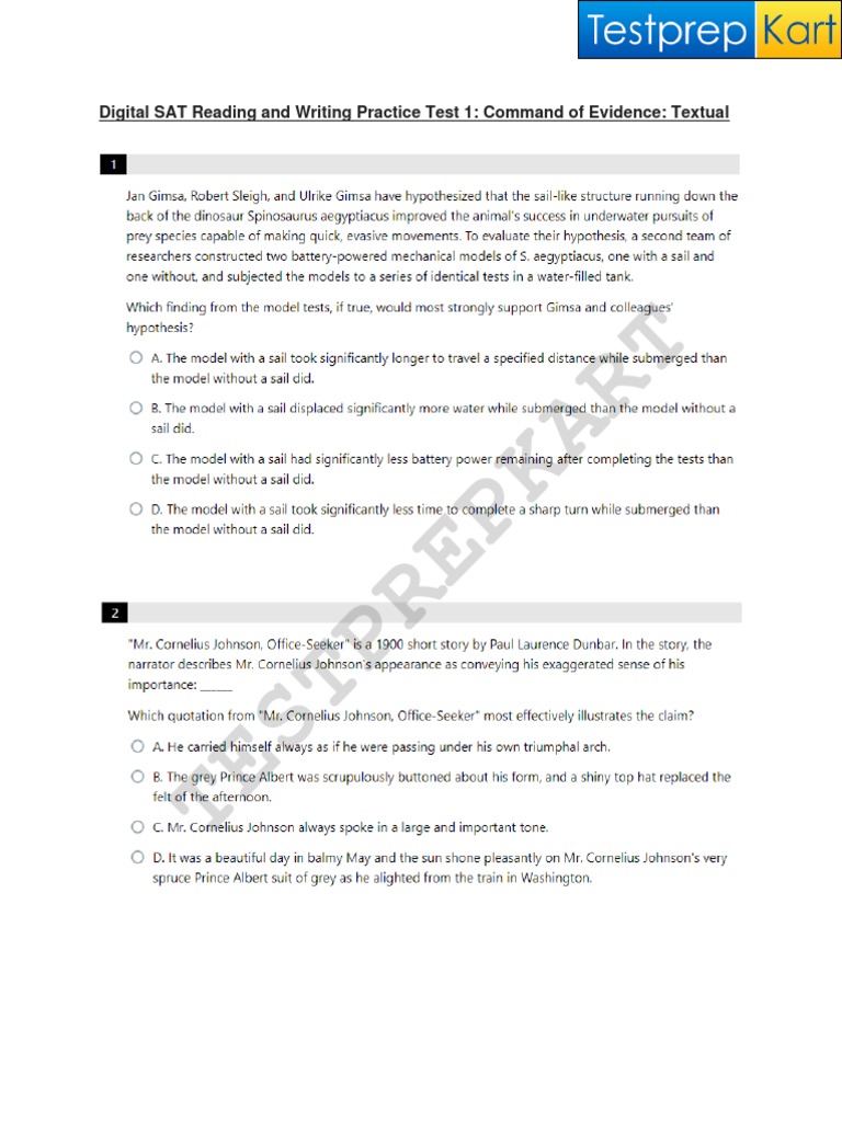 Analyzing Supporting Evidence in Texts A Guide to Digital SAT Reading