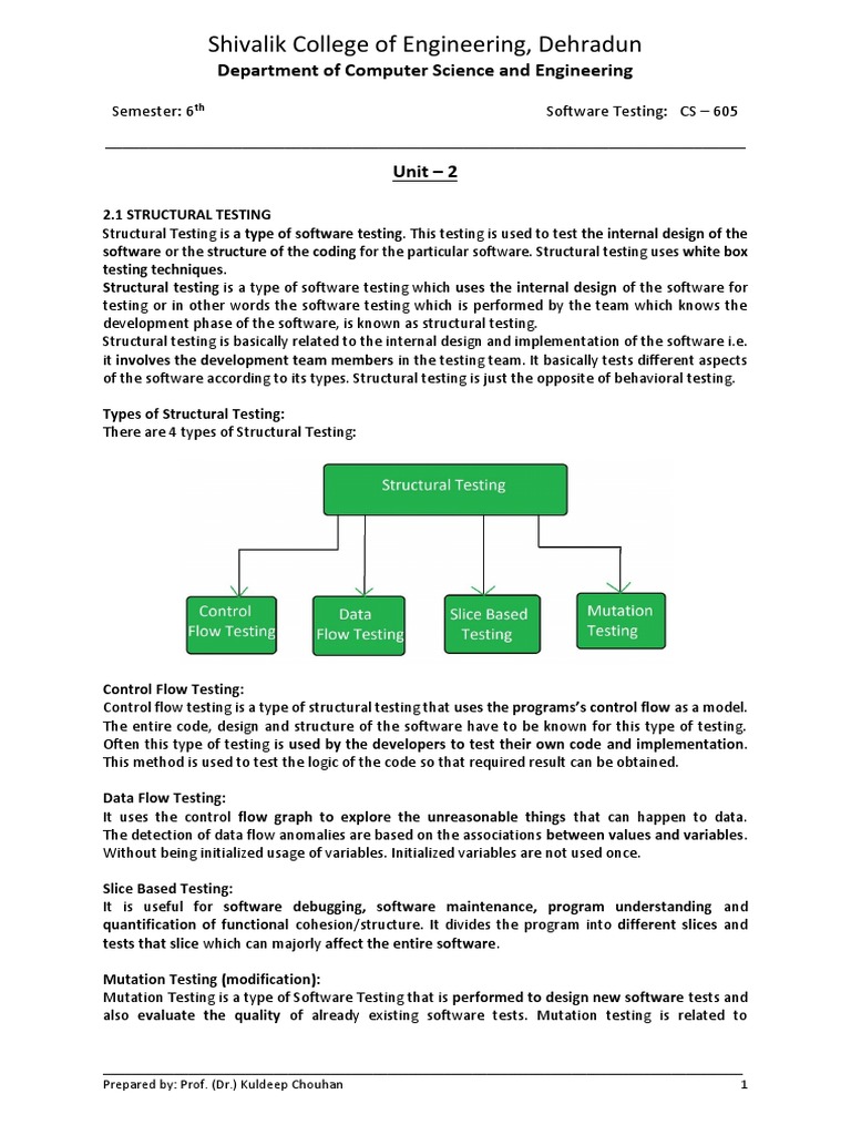 Types of Structural Testing Explained | PDF | Software Testing | Software