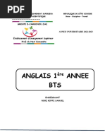 Anglais 1 Annee BTS: Groupe E-Cambonou (Sa)