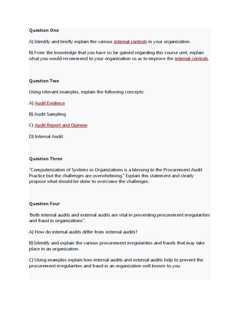 Internal Controls and Audit Practices Guide | PDF