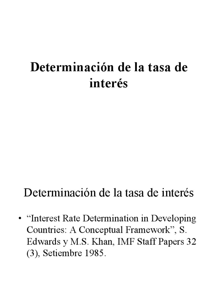 Determinación de la Tasa de Interés | PDF | Tasas de interés | Oferta ...