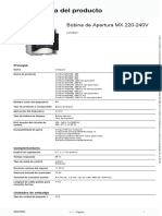 Ficha Técnica Del Producto: Bobina de Apertura MX 220-240V