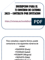 Link de Inscripcion para El Postulante Concurso de Catedra 2023 - Contrato Por Invitacion