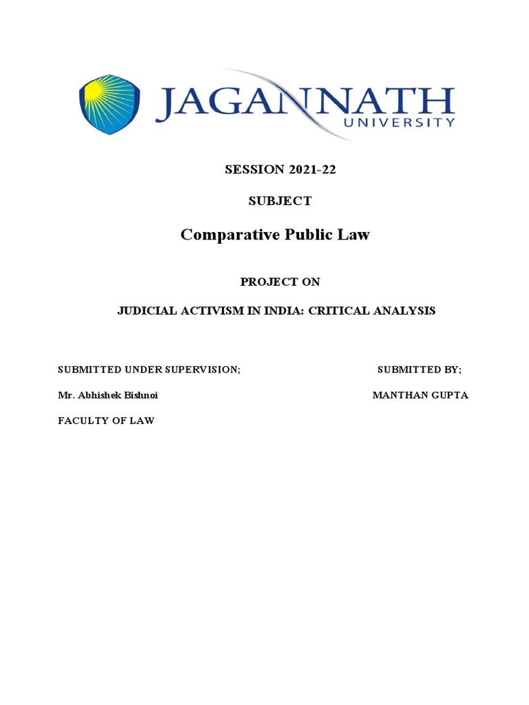 Comparative Public Law Project Pdf Constitution Judiciaries