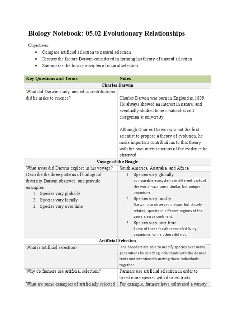 Evolutionary Relationships in Biology | PDF | Natural Selection | Evolution