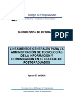 Lineamientos Generales para La Administración de Tecnologías de La Información Y Comunicación en El Colegio de Postgraduados