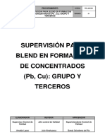 PD-LAB-004 SUPERVISIÓN PARA BLEND EN FORMACIÓN DE CONCENTRADOS (PB, Cu) GRUPO Y TERCEROS