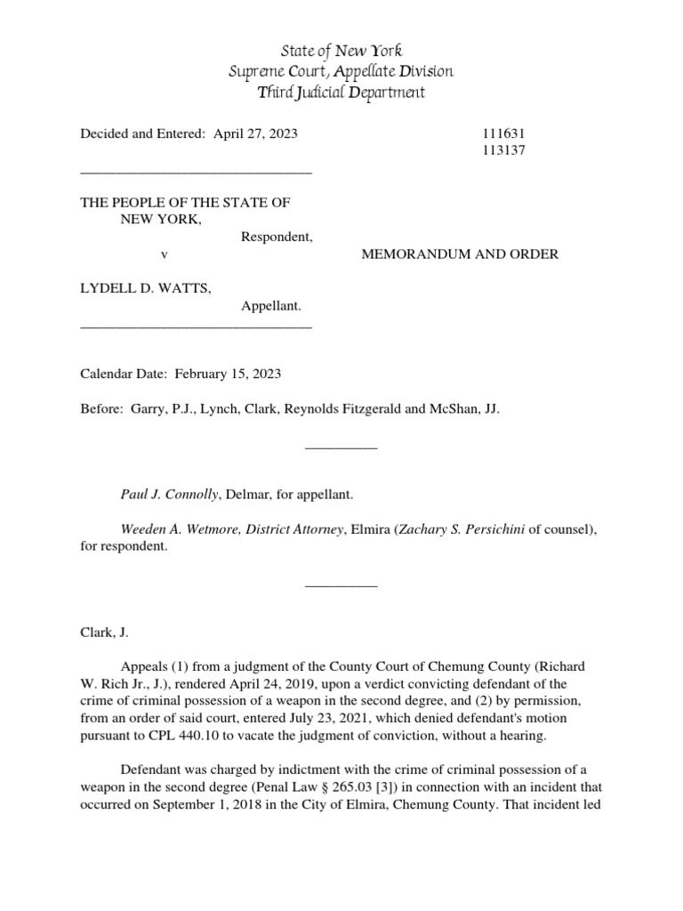 Lydell Watts Conviction Overturned 3rd Appellate Court 4-27-23 | PDF |  Common Law | Separation Of Powers