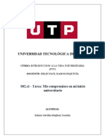 Universidad Tecnológica Del Perú: S02.s1 - Tarea: Mis Compromisos en Mi Inicio Universitario