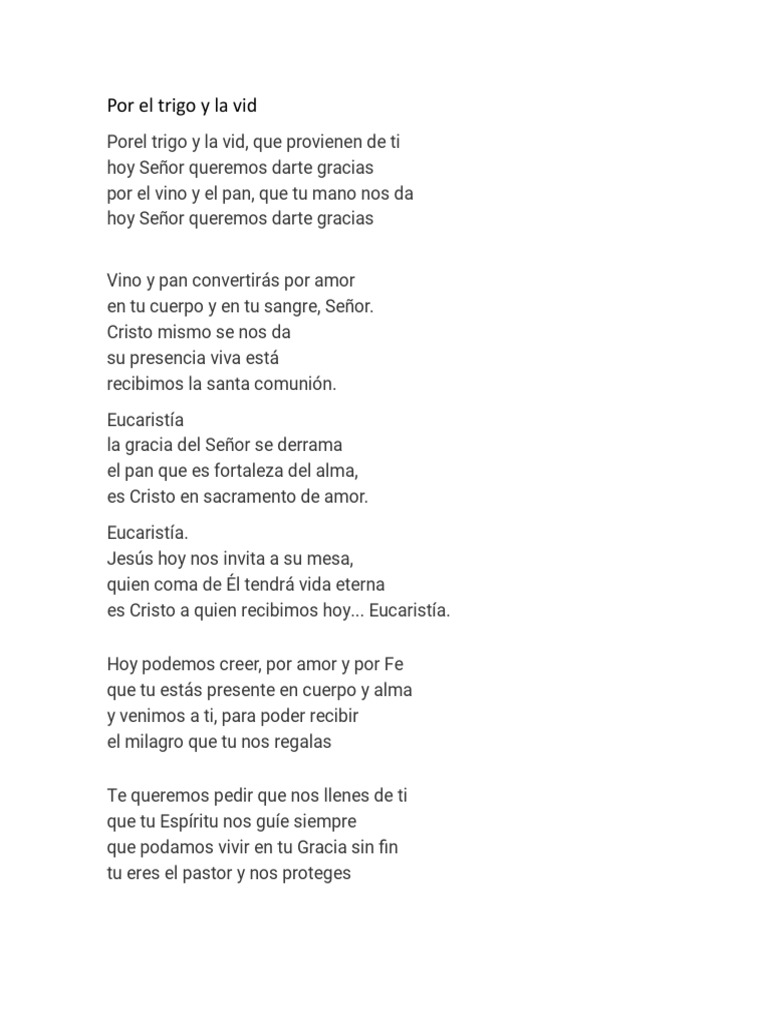 Por El Trigo y La Vid | PDF | eucaristía | Cristo (título)