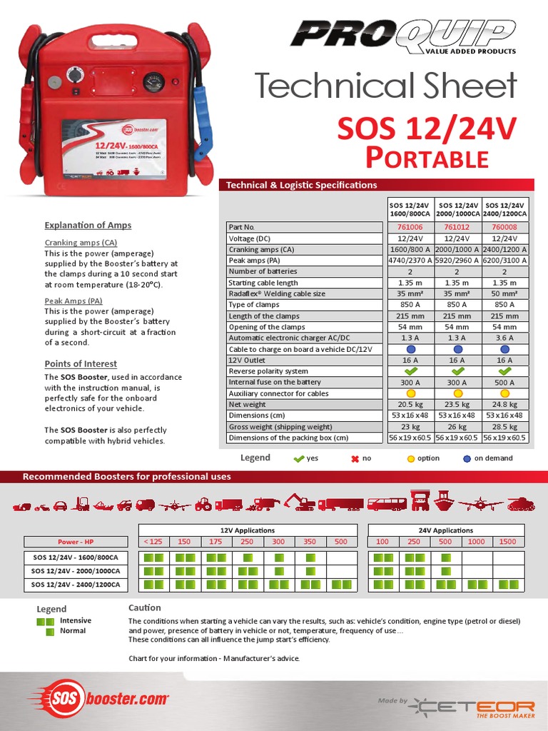 Portable Boosters Brochure | PDF | Battery Charger | Electrical Connector