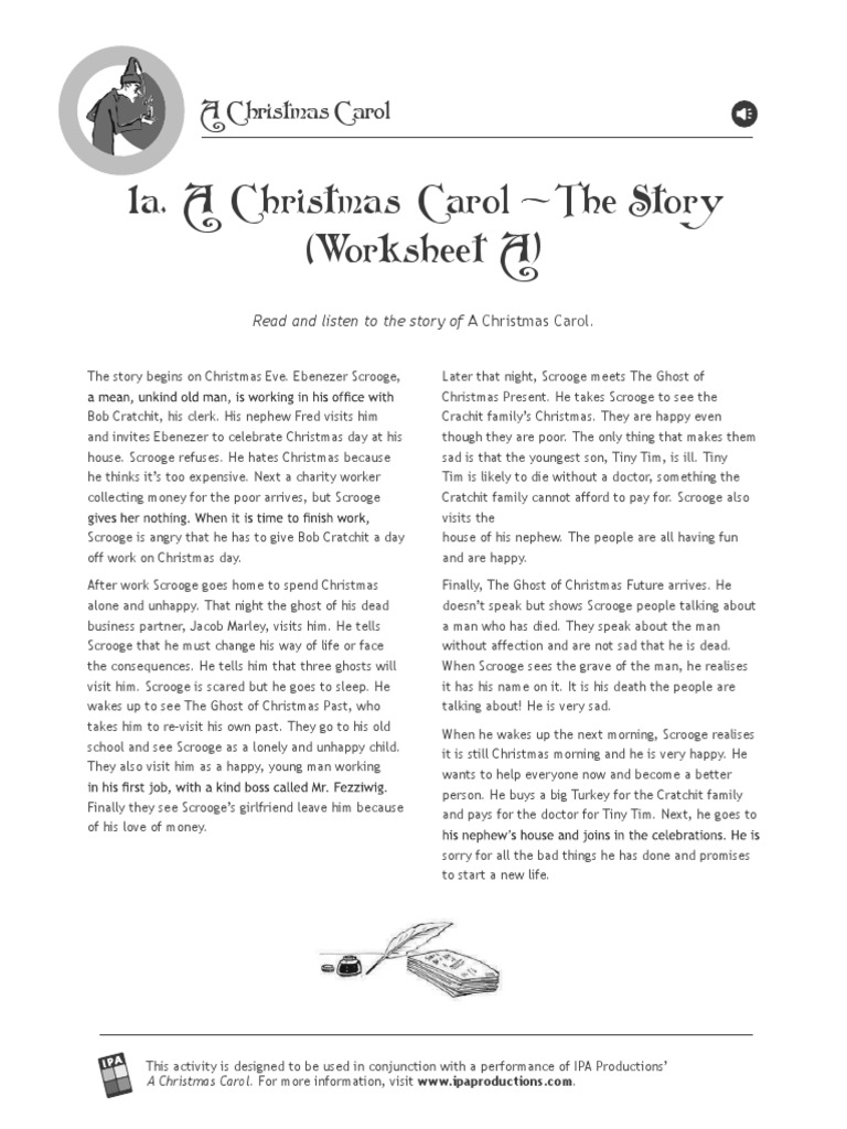 A Christmas Carol Worsheet | PDF | Ebenezer Scrooge | A Christmas Carol