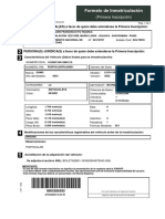 Formato de inmatriculación vehicular para Juan Francisco Ito Huanca