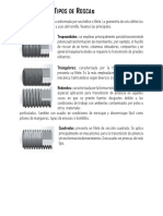 Tipos de roscas y especificaciones de tornillos