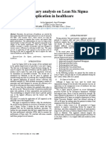 Un Analisis preliminar de la aplicacion de Lean Six sigma en un entorno de Salud