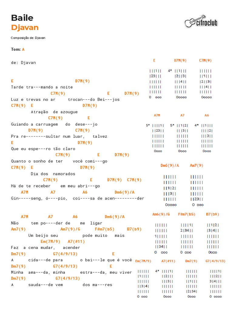 Cifra Club Djavan Baile PDF