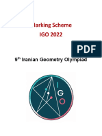 Marking Scheme IGO 2022: 9 Iranian Geometry Olympiad